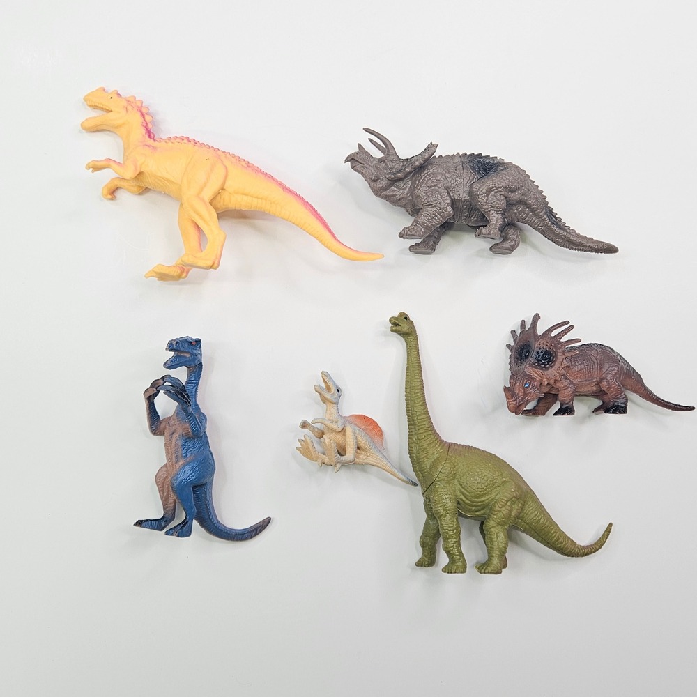 Unbranded Dinosaur Action Figure Set Kids OS Multicolor Plastic 6pc Toy Lot